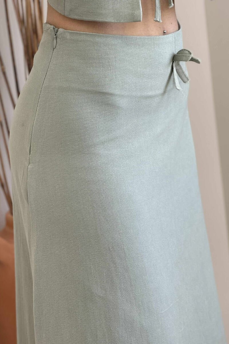 LINEN VEST+SKIRT WOMAN SET GREEN/JESHILE - 5