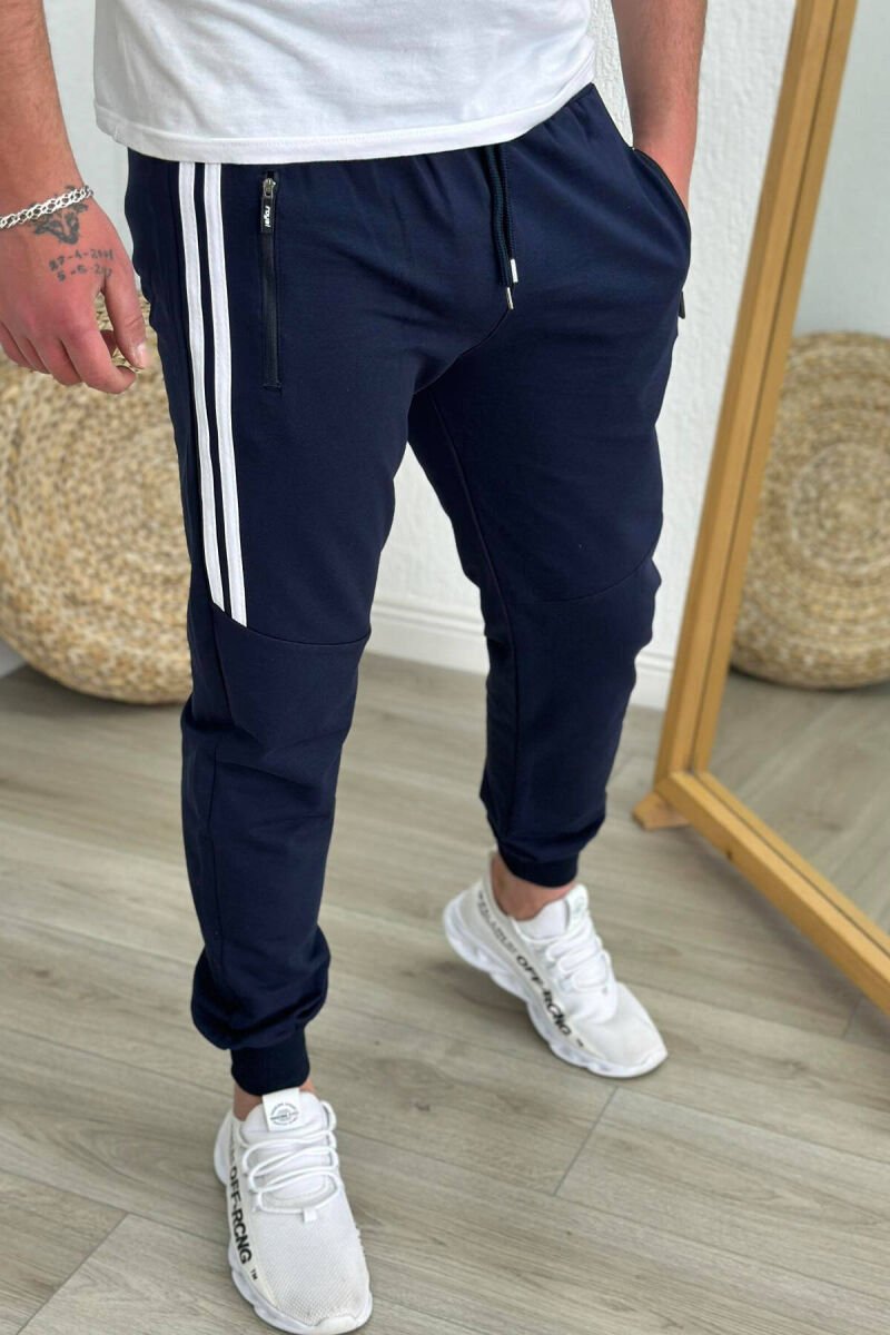 LINES COTTON MEN SWEATPANTS BLUE/BLU - 1