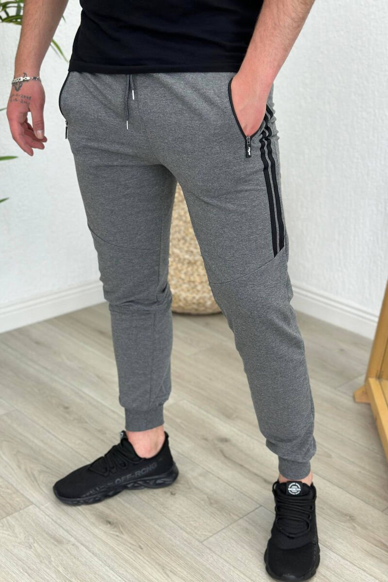 LINES COTTON MEN SWEATPANTS GREY/GRI - 1