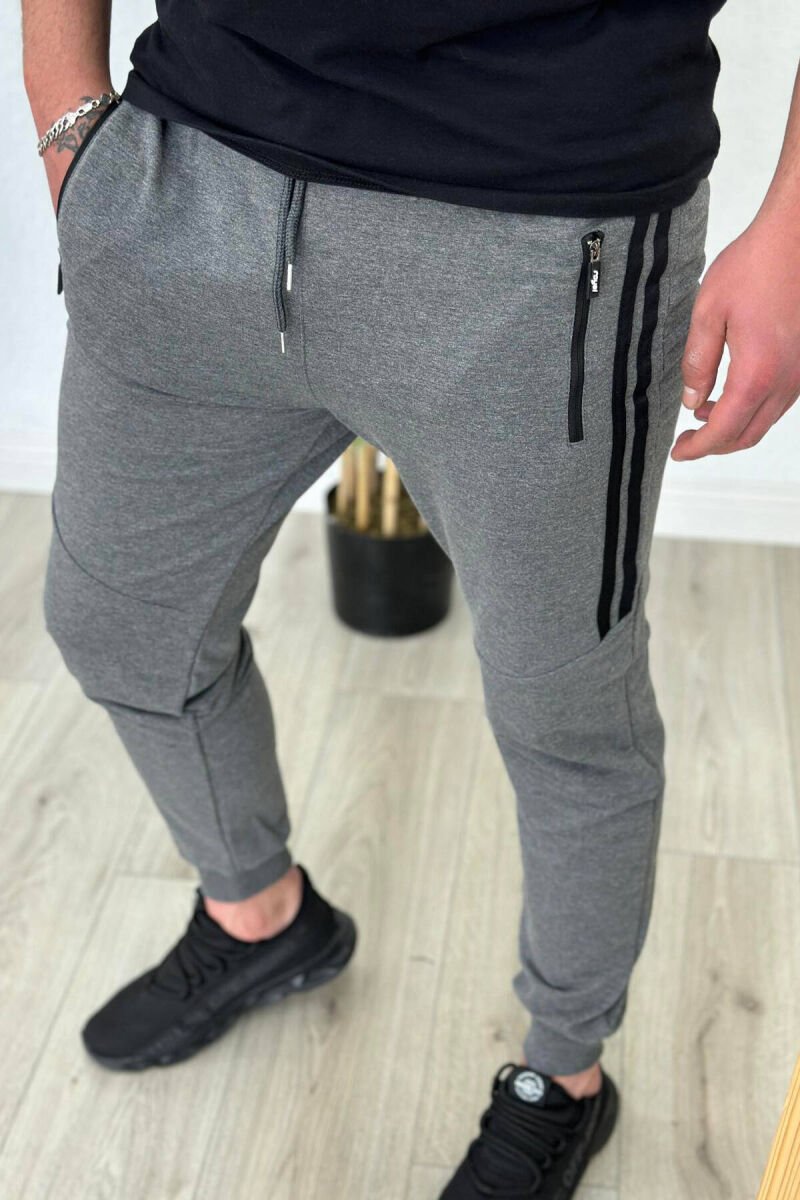 LINES COTTON MEN SWEATPANTS GREY/GRI - 3