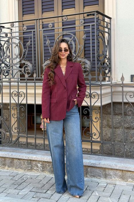 LINES DESIGN CLASSIC WOMAN JACKET BURGUNDY/VISHNJE - 5
