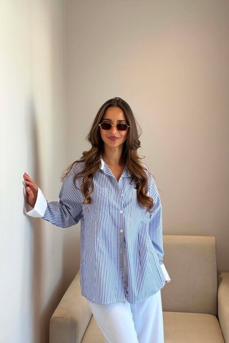 KEMISHE ME VIJA ME XHEPA PARA PER FEMRA NE NGJYRE BLU - KLAUDIO FASHION