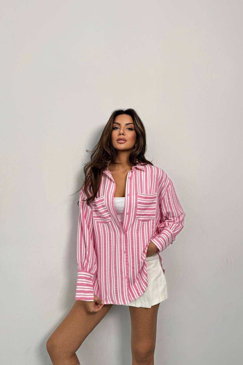LINES DESIGN FRONT POCKETS WOMAN SHIRTS PINK/ROZE - 1