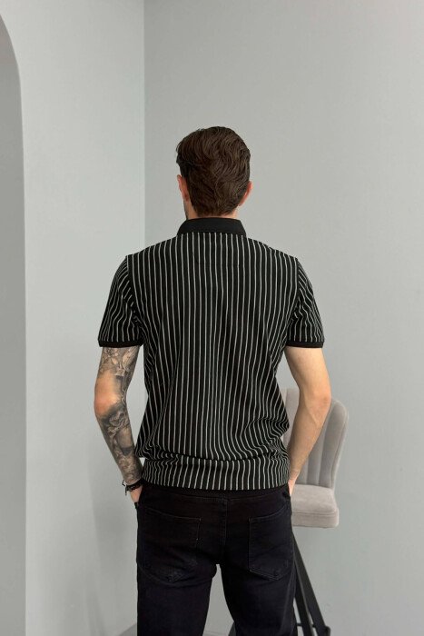 LINES DESIGN MEN T-SHIRT BLACK/ E ZEZE - 2