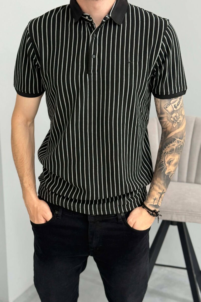 LINES DESIGN MEN T-SHIRT BLACK/ E ZEZE - 3