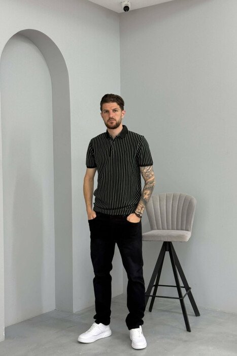 LINES DESIGN MEN T-SHIRT BLACK/ E ZEZE - 4
