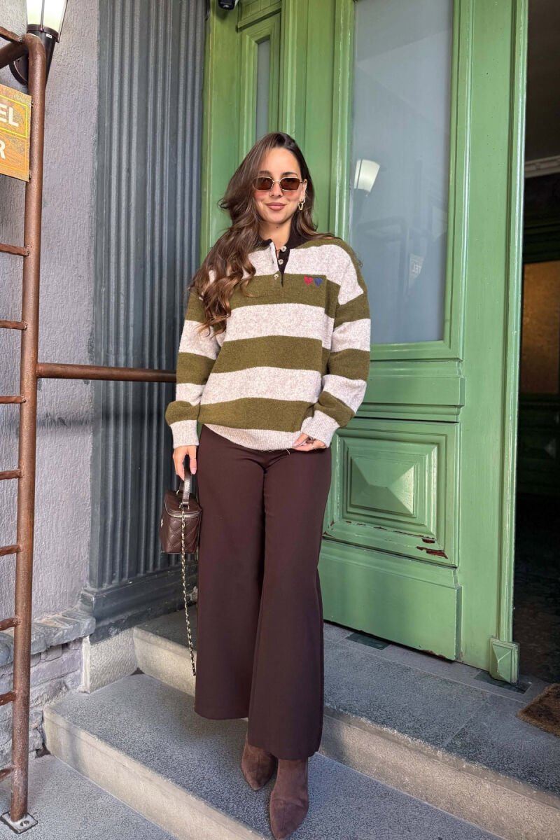 LINES DESIGN POLO NECK WOMAN SWEATER BEIGE/BEZHE - 5