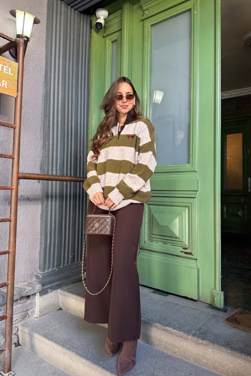 LINES DESIGN POLO NECK WOMAN SWEATER BEIGE/BEZHE - 6