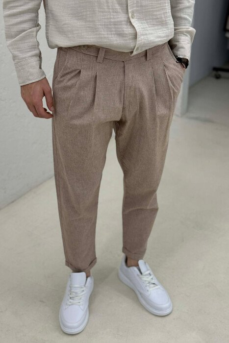 LINES DESIGN SIMPLE MEN PANTS BEIGE/BEZHE - 2