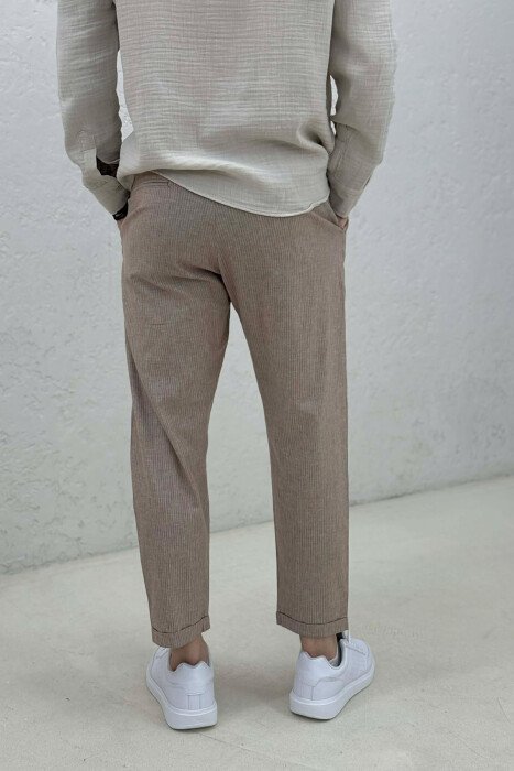LINES DESIGN SIMPLE MEN PANTS BEIGE/BEZHE - 3