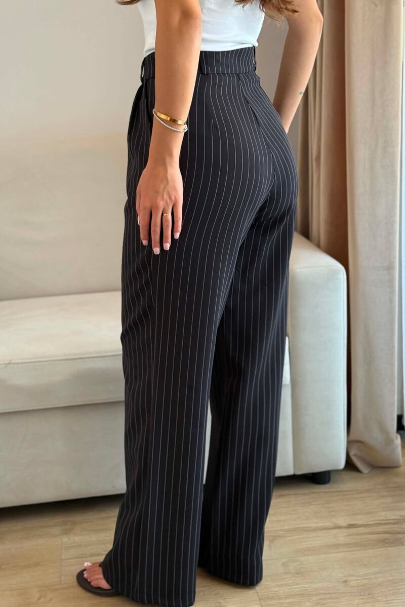 LINES DESIGN WIDE LEG WOMAN TROUSERS BLACK/ E ZEZE - 3