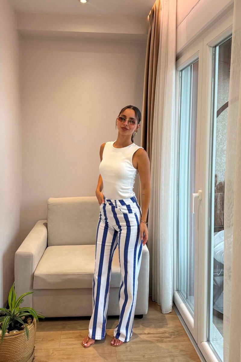 LINES DESIGN WOMAN JEANS WHITE-BLUE/BABL - 2