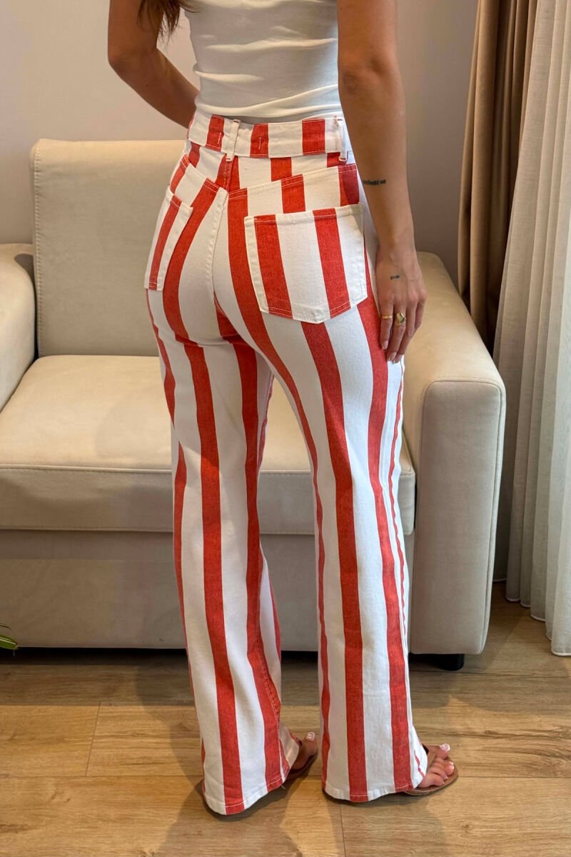 LINES DESIGN WOMAN JEANS WHITE-ORANGE/BAPO - 3