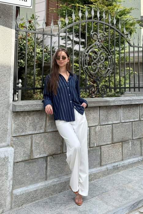 LINES DESIGN WOMAN SHIRT BLUE/BLU - 5