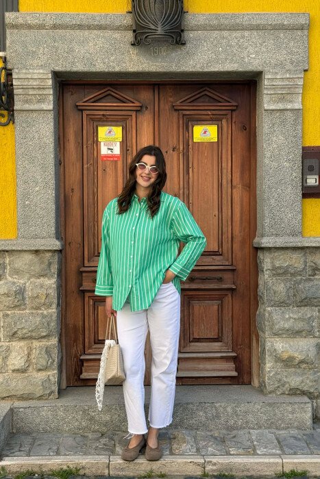 LINES DESIGN WOMAN SHIRT GREEN/JESHILE - 2