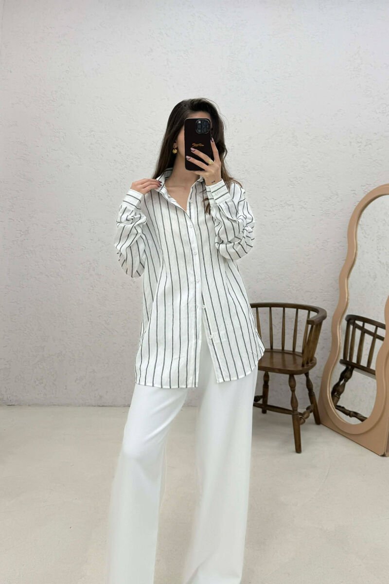 LINES DESIGN WOMAN SHIRT WHITE-E BARDHE - 1