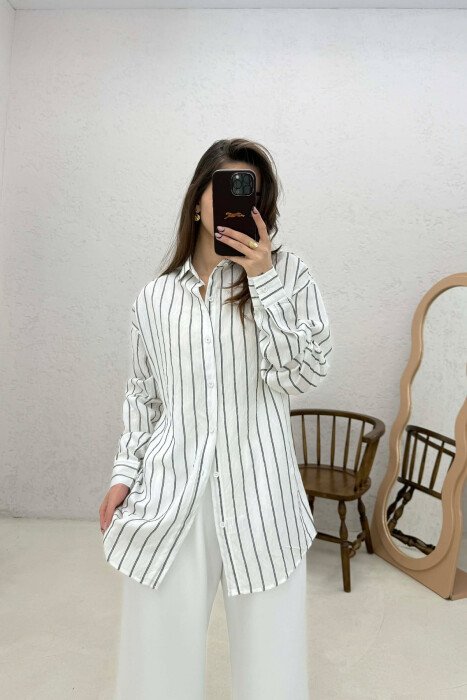 LINES DESIGN WOMAN SHIRT WHITE-E BARDHE - 3