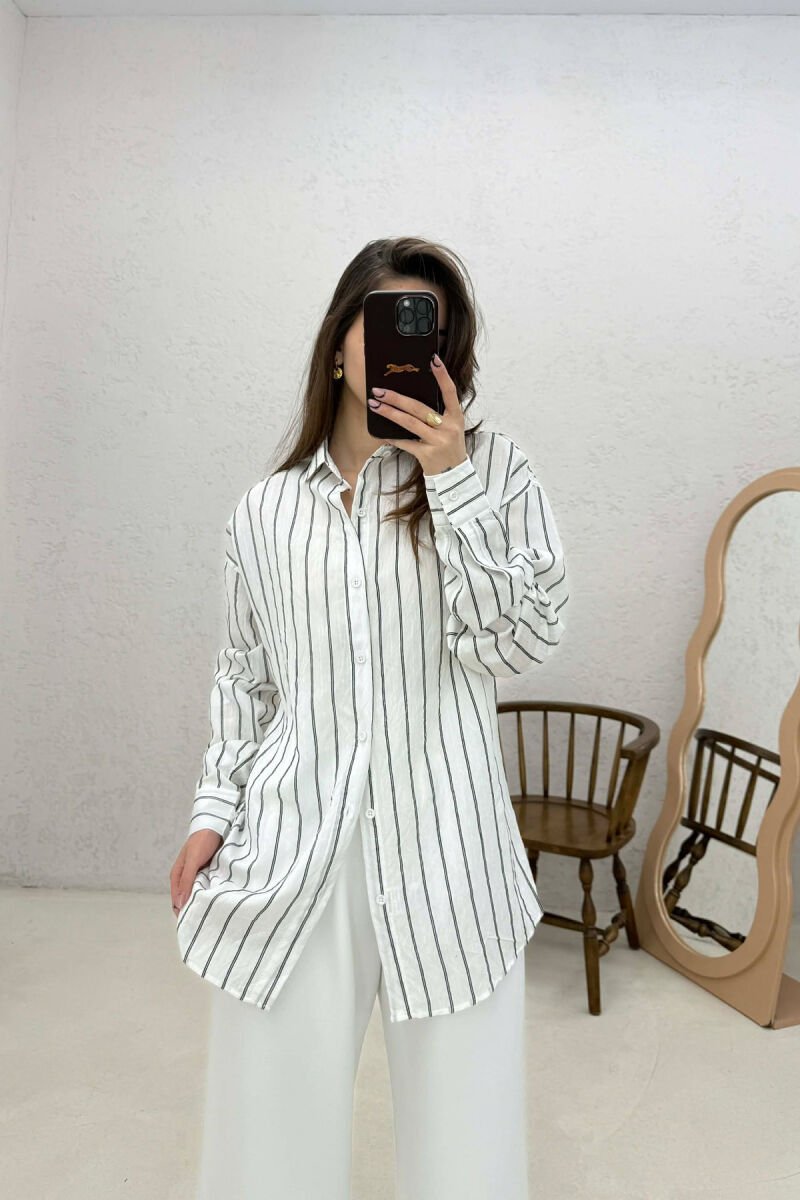 LINES DESIGN WOMAN SHIRT WHITE-E BARDHE - 3