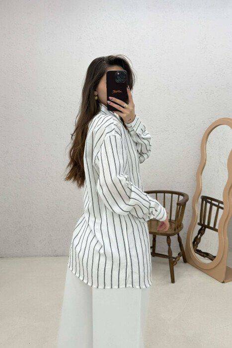 LINES DESIGN WOMAN SHIRT WHITE-E BARDHE - 4