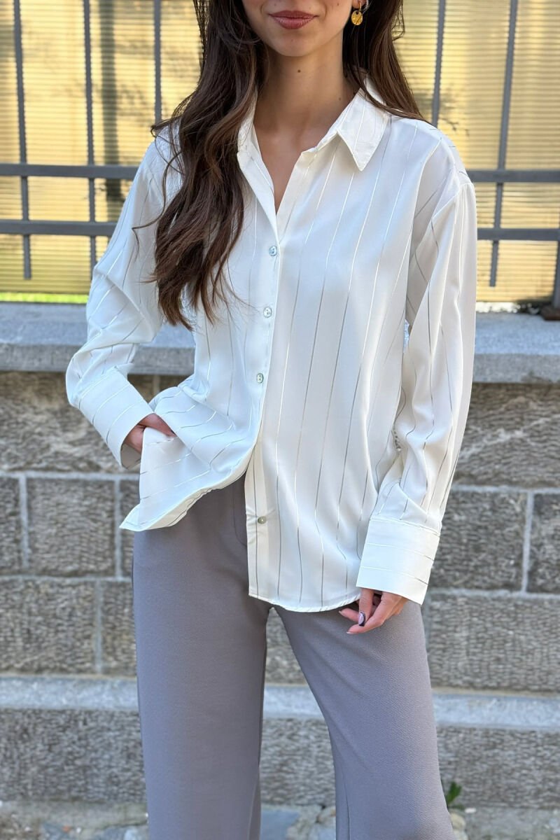 LINES DESIGN WOMAN SHIRT WHITE-E BARDHE - 3