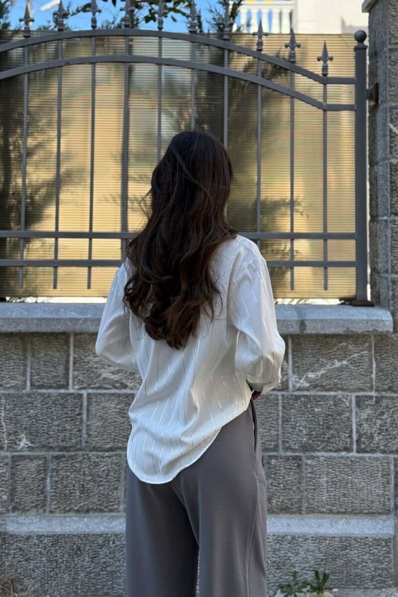 LINES DESIGN WOMAN SHIRT WHITE-E BARDHE - 4