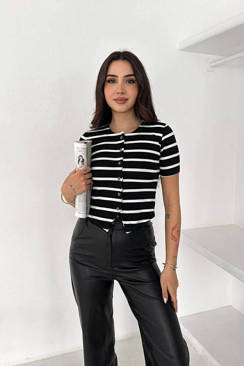 LINES DESIGN WOMAN T-SHIRT BLACK/ E ZEZE - 3