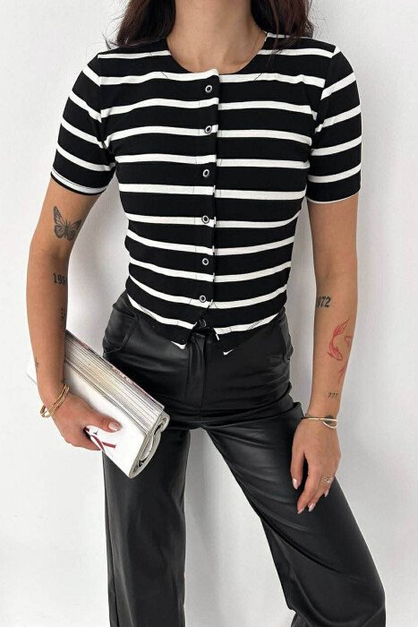 LINES DESIGN WOMAN T-SHIRT BLACK/ E ZEZE - 4