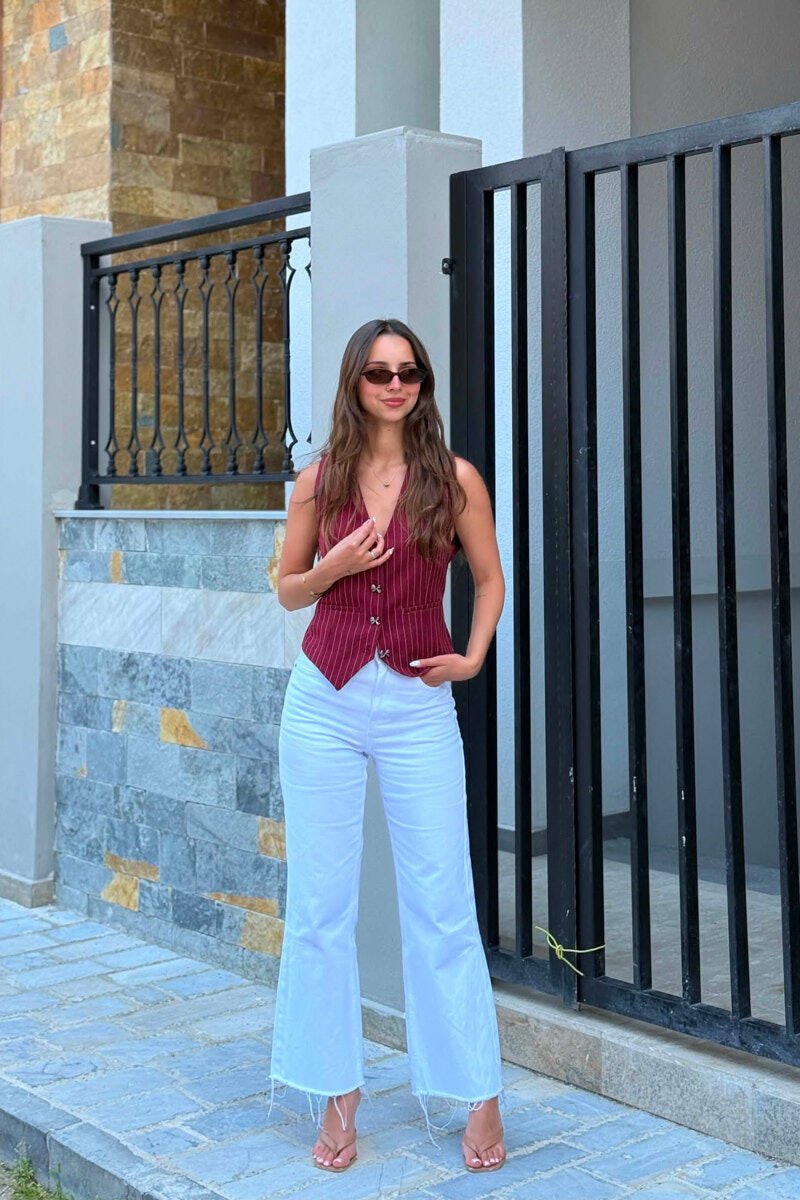 LINES DESIGN WOMAN VEST BURGUNDY/VISHNJE - 2