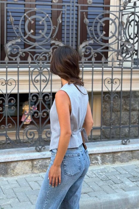 LINES DESIGN WOMAN VEST LIGHT GREY/GZ - 4