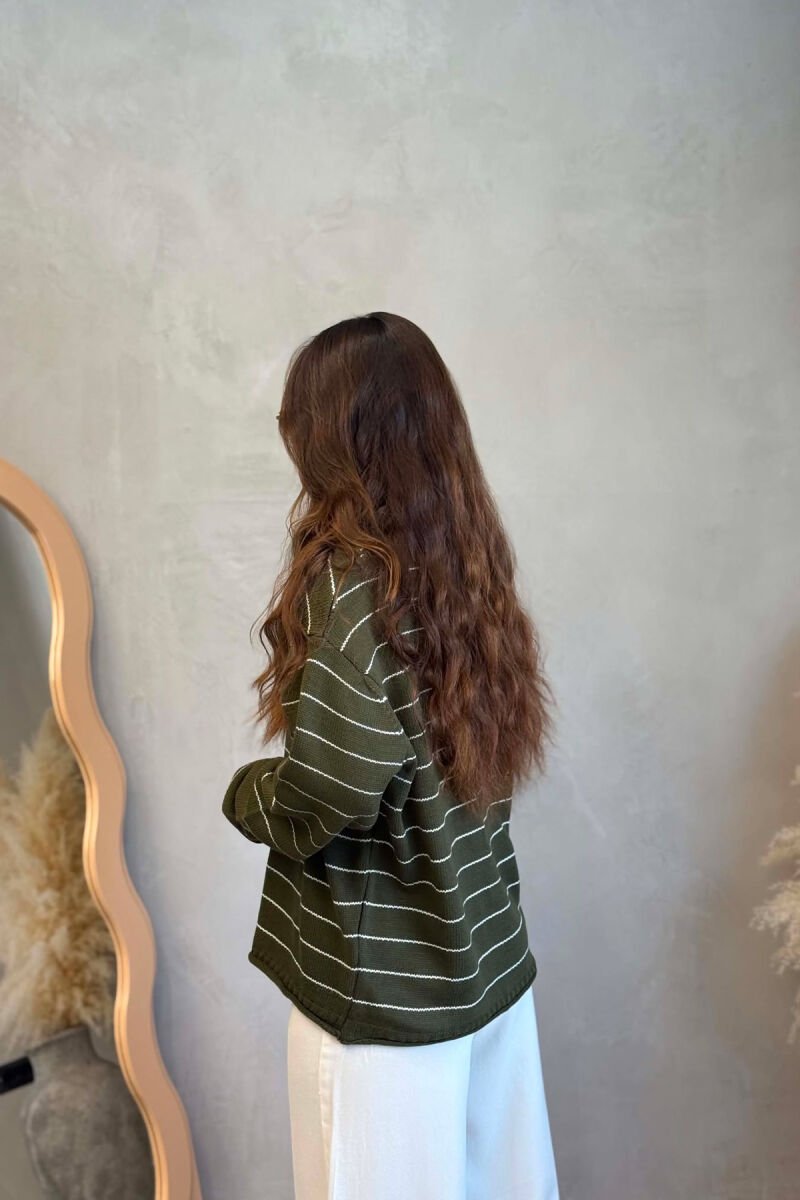 LINES DESIGN WRITTINGS WOMAN SWEATER GREEN/JESHILE - 4