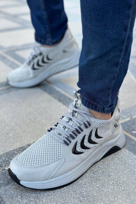 LINES DIFFERENT COLORS MEN SNEAKERS GREY/GRI - KLAUDIO FASHION