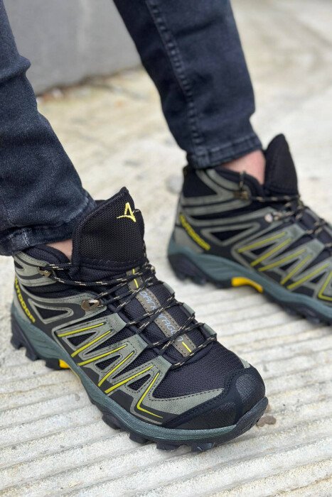 LINES LONG MEN SHOES BLACK-YELLOW/ZEVE - KLAUDIO FASHION