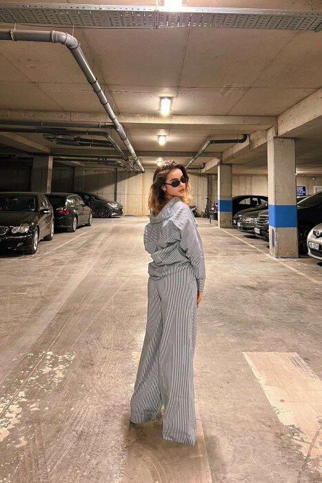 LINES SHIRT+TROUSERS WOMAN SET BLUE-WHITE/BLU-BARDHE - 3