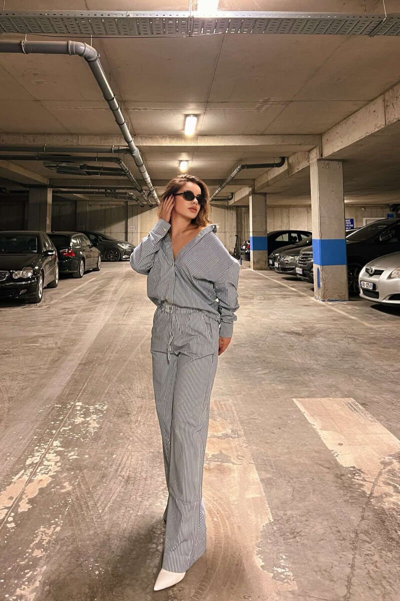 LINES SHIRT+TROUSERS WOMAN SET BLUE-WHITE/BLU-BARDHE - 5