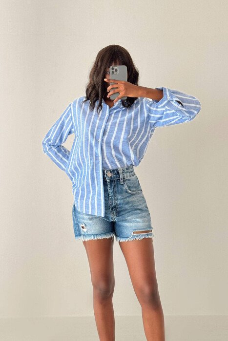 LINES WOMAN SHIRT BLUE/BLU - 1