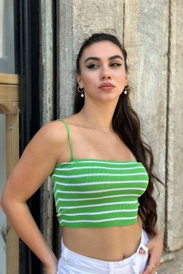 LINES WOMAN TOP GREEN/JESHILE - KLAUDIO FASHION