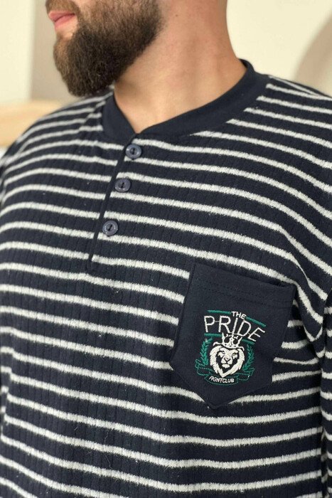 LION LOGO MEN PYJAMAS GREY-BLUE/ GRBL - 2