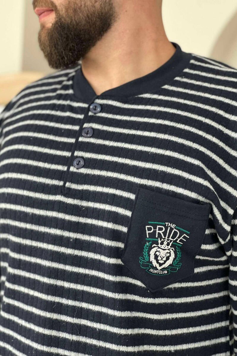 LION LOGO MEN PYJAMAS GREY-BLUE/ GRBL - 2