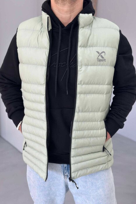 LITTLE STAMP ONE COLOR POCKET MEN VEST MINT/MENTE - 5