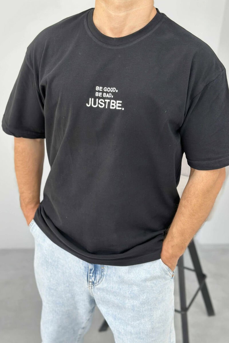 LITTLE WRITTING MEN T-SHIRT BLACK/ E ZEZE - 2