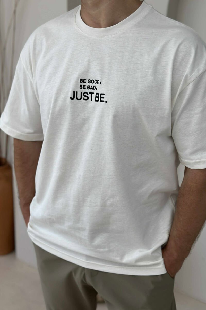 LITTLE WRITTING MEN T-SHIRT CREAM/KREM - 3