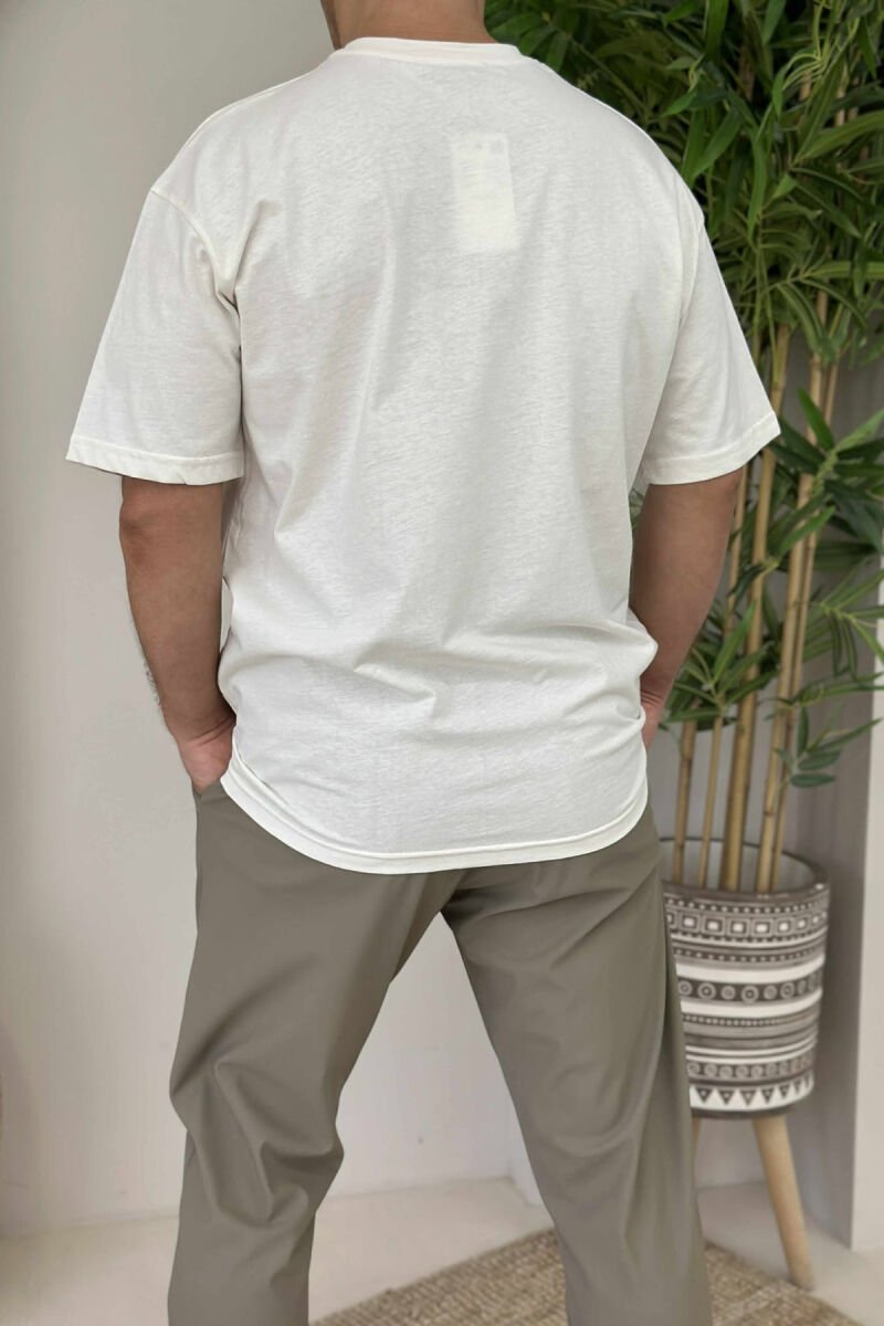 LITTLE WRITTING MEN T-SHIRT CREAM/KREM - 4