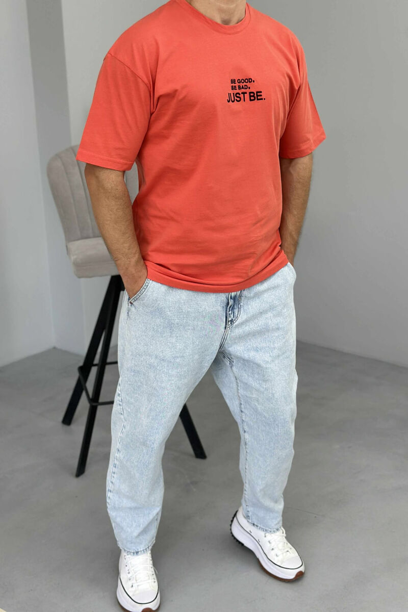 LITTLE WRITTING MEN T-SHIRT ORANGE/PORTOKALLI - 2