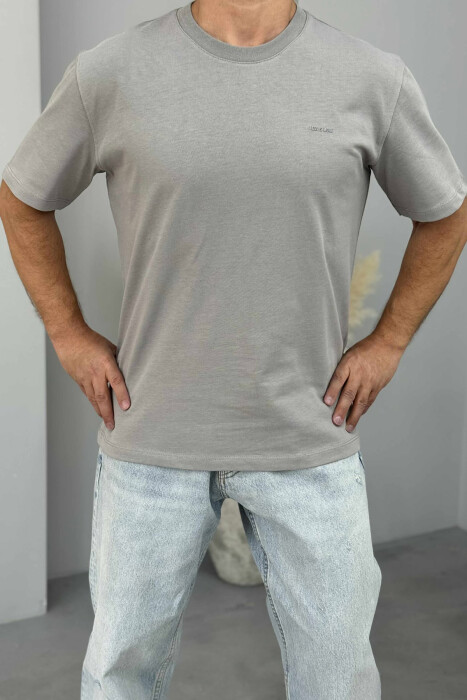 LITTLE WRITTING ROUND NECK MEN T-SHIRT GREY/GRI - 2