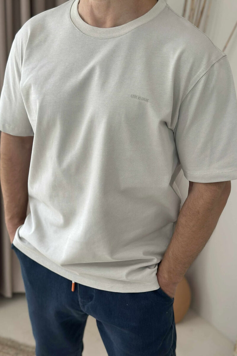 LITTLE WRITTING ROUND NECK MEN T-SHIRT LIGHT BEIGE/BZHZB - 3