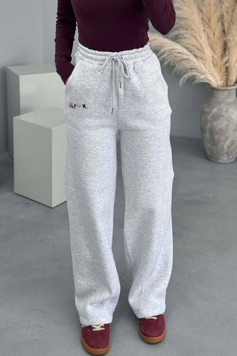 LITTLE WRITTINGS FLUFFY WOMEN SWEATPANTS LIGHT GREY/GZ - 4