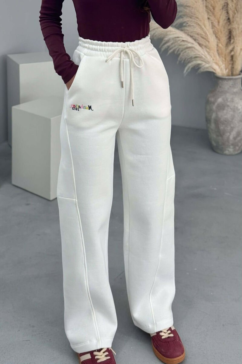 LITTLE WRITTINGS FLUFFY WOMEN SWEATPANTS WHITE-E BARDHE - 3