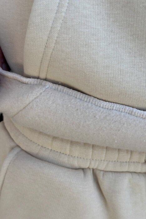 LITTLE WRITTINGS HOODIE+JOGGERS FLUFFY MEN SET CREAM/KREM - 3