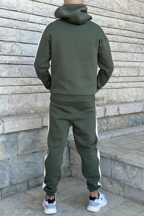 LITTLE WRITTINGS HOODIE+JOGGERS FLUFFY MEN SET DARK GREEN/JEE - 5
