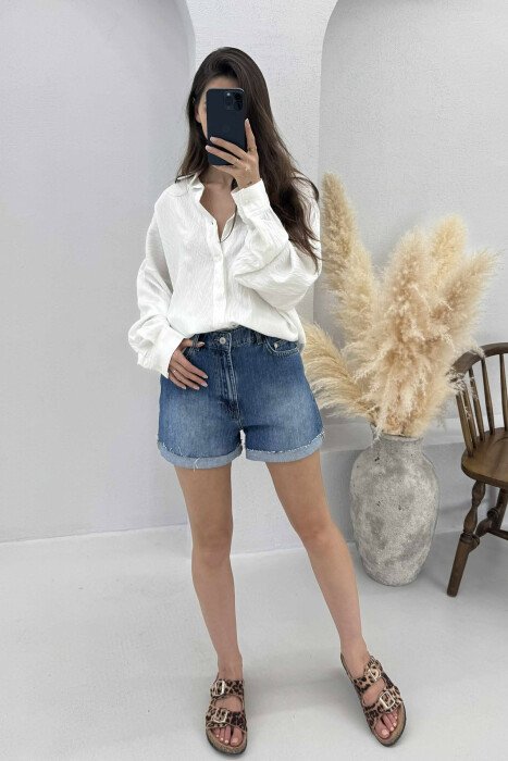 LITTLE WRITTINGS ONE COLOR WOMEN SHIRT WHITE-E BARDHE - KLAUDIO FASHION